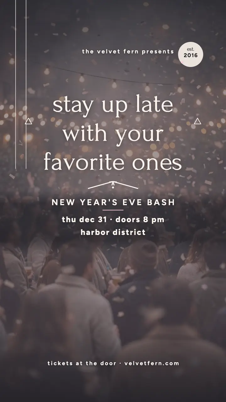 Velvet Fern New Year's Eve hipster story template