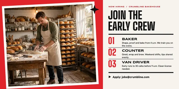 Join the early crew hiring post template