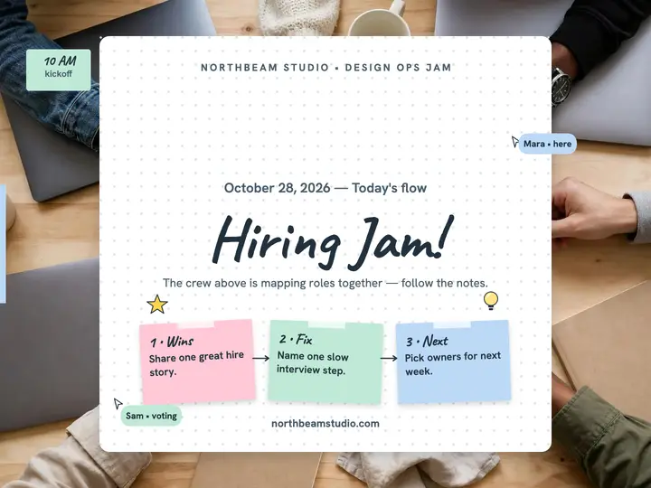 Northbeam hiring jam agenda slide template