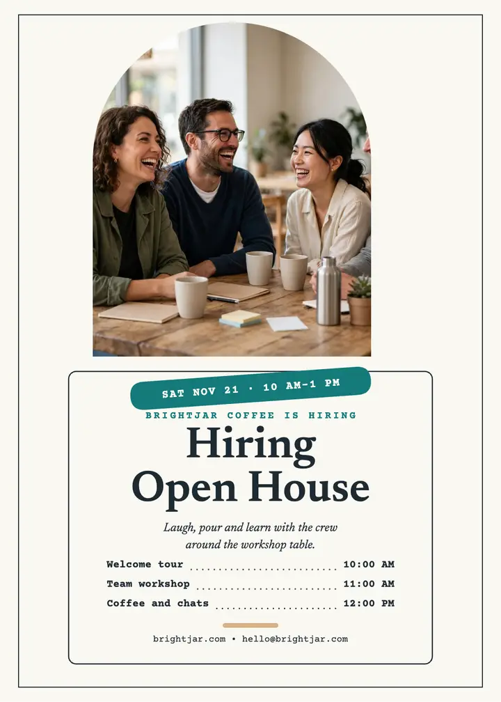 Brightjar hiring open house invitation template