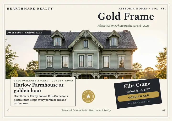 Harlow Farmhouse photo award certificate template