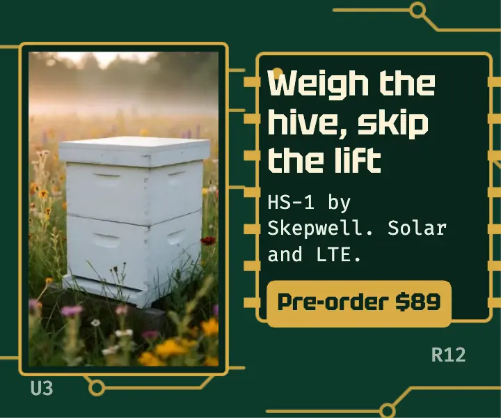 Skepwell hive scale pre-order circuit-board ad template