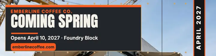 Emberline Coffee coming soon hoarding billboard template