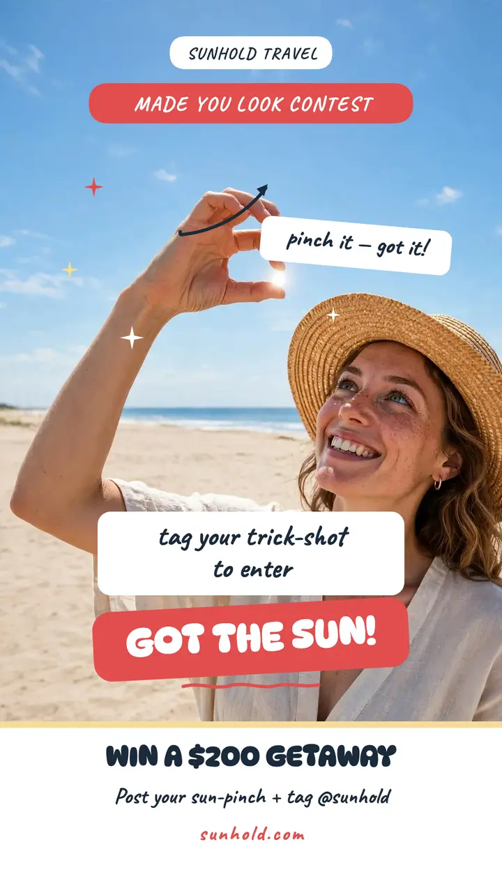 Hold the sun beach trick story template