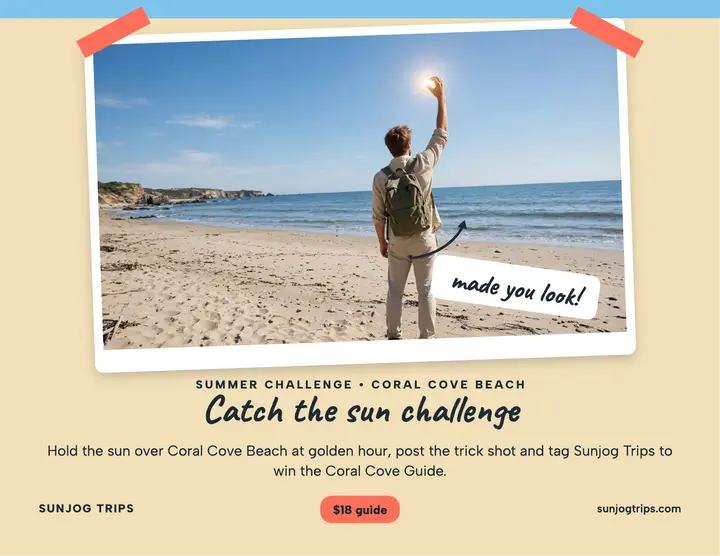 Catch the sun beach challenge flyer: beach sun challenge flyer template