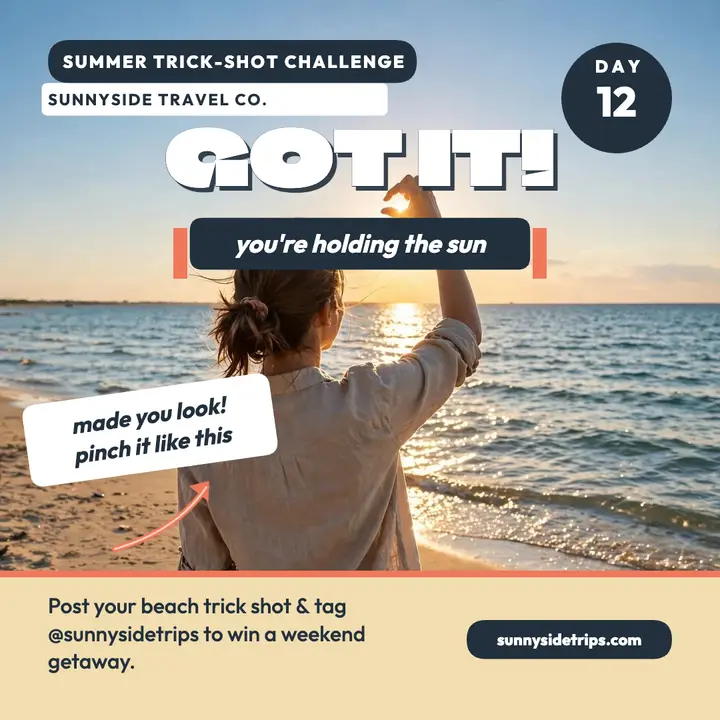 Holding the sun trick-shot travel post template