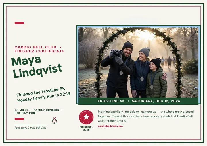 Frostline 5K family finisher certificate: 5k finisher certificate template