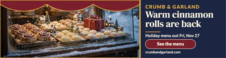 Crumb and Garland holiday menu billboard template