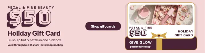 Petal and Pine holiday gift card billboard template
