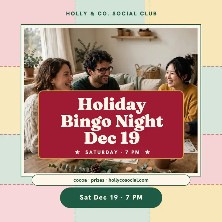 Holly and Co holiday bingo night bojagi post template