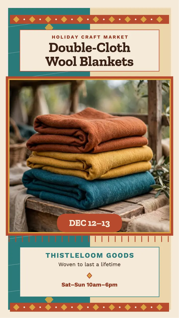 Thistleloom holiday blanket market story template