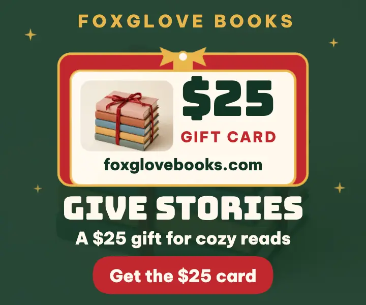 Foxglove Books holiday gift card ad template