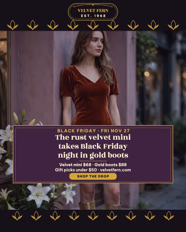 Velvet Fern Black Friday velvet post template