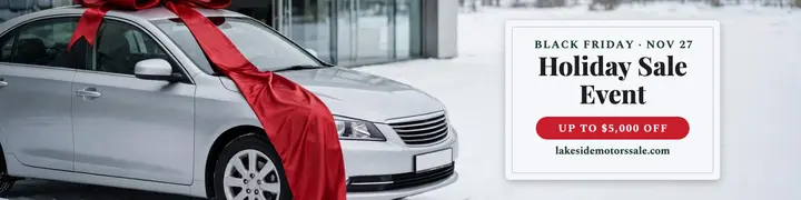 Lakeside Motors holiday car sale banner: holiday car sale banner template