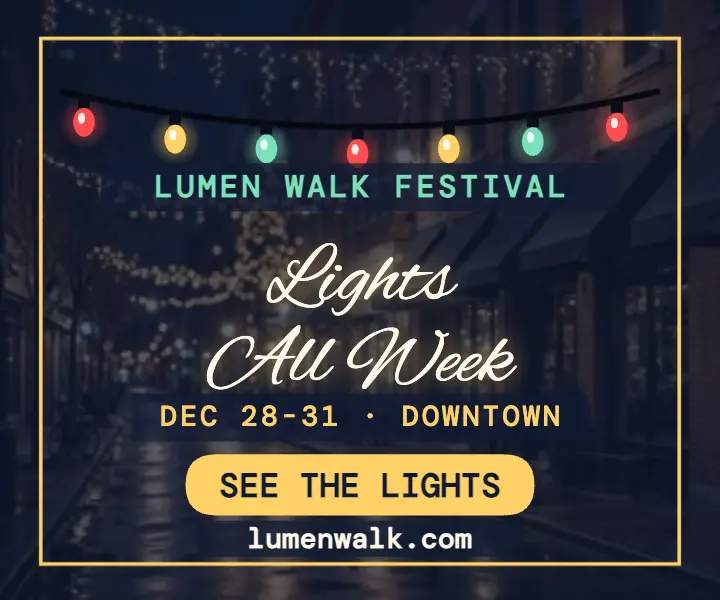 Lumen Walk holiday lights event ad template