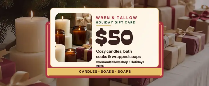 Wren and Tallow holiday gift voucher template