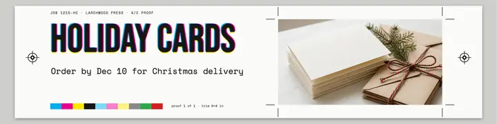 Larchwood press holiday card printing banner: holiday card etsy banner template