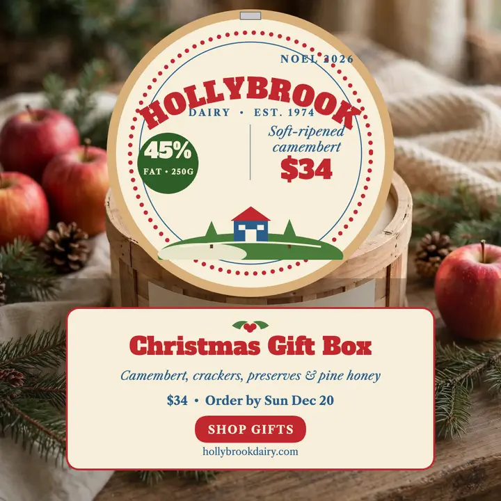 Hollybrook Dairy holiday cheese box post template