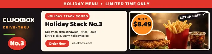 Cluckbox holiday combo billboard template