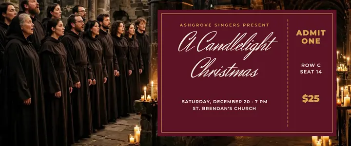 Candlelight choir concert ticket template