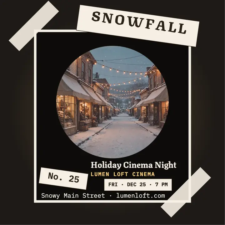 Lumen Loft holiday cinema lantern slide template