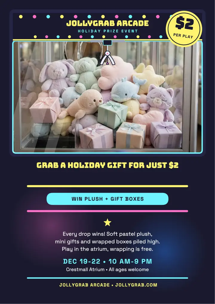 Jollygrab holiday claw sale flyer template