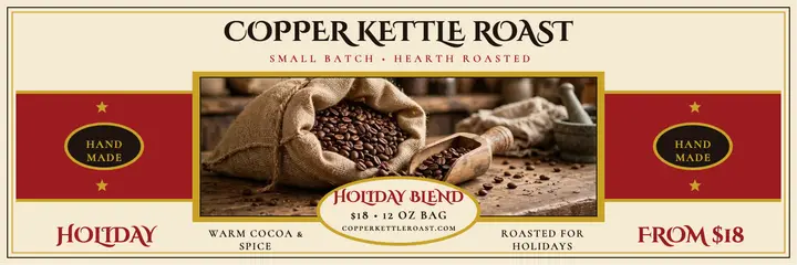 Copper Kettle Roast holiday crest header template