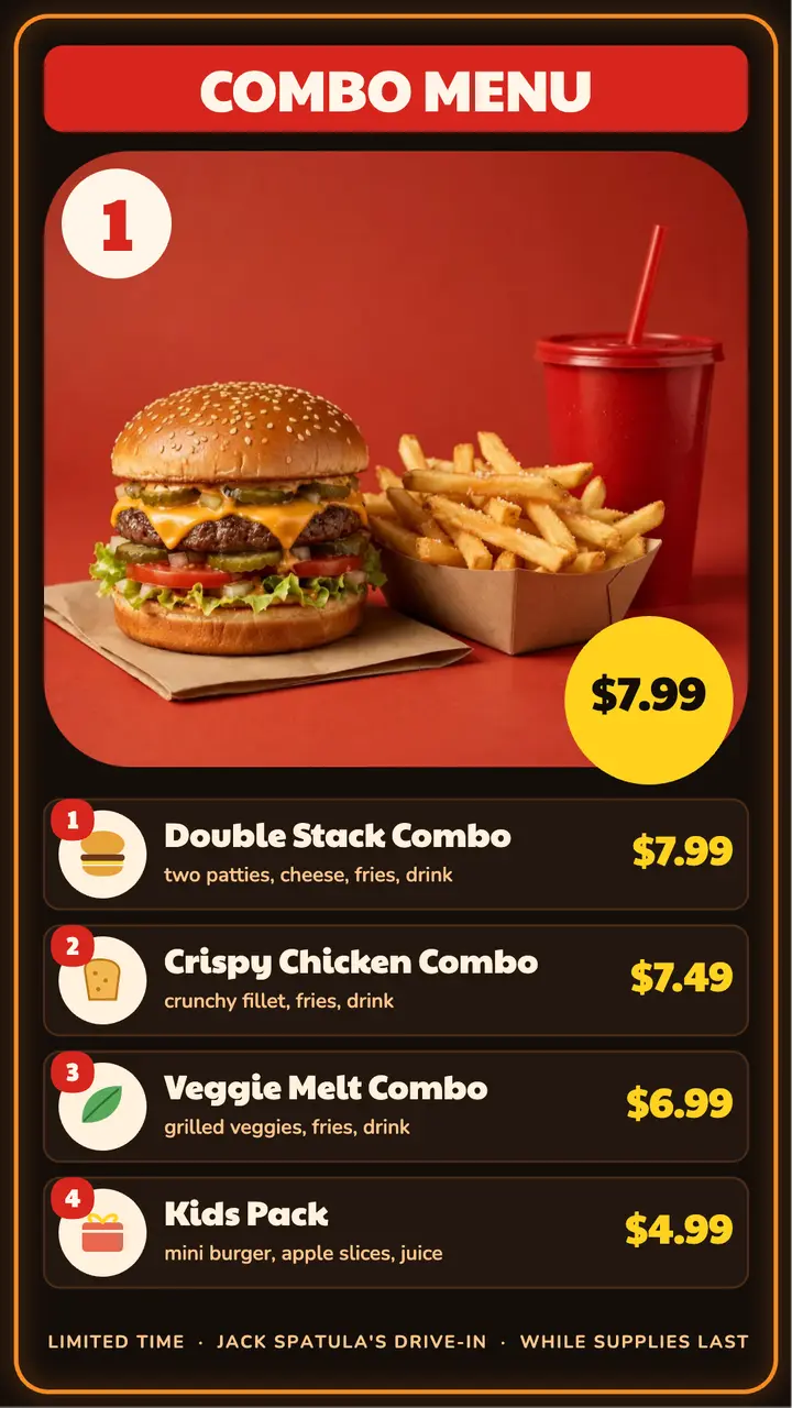 Jack Spatula's drive-thru combo menu board template
