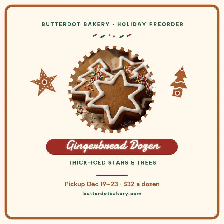 Holiday gingerbread cookie box post template