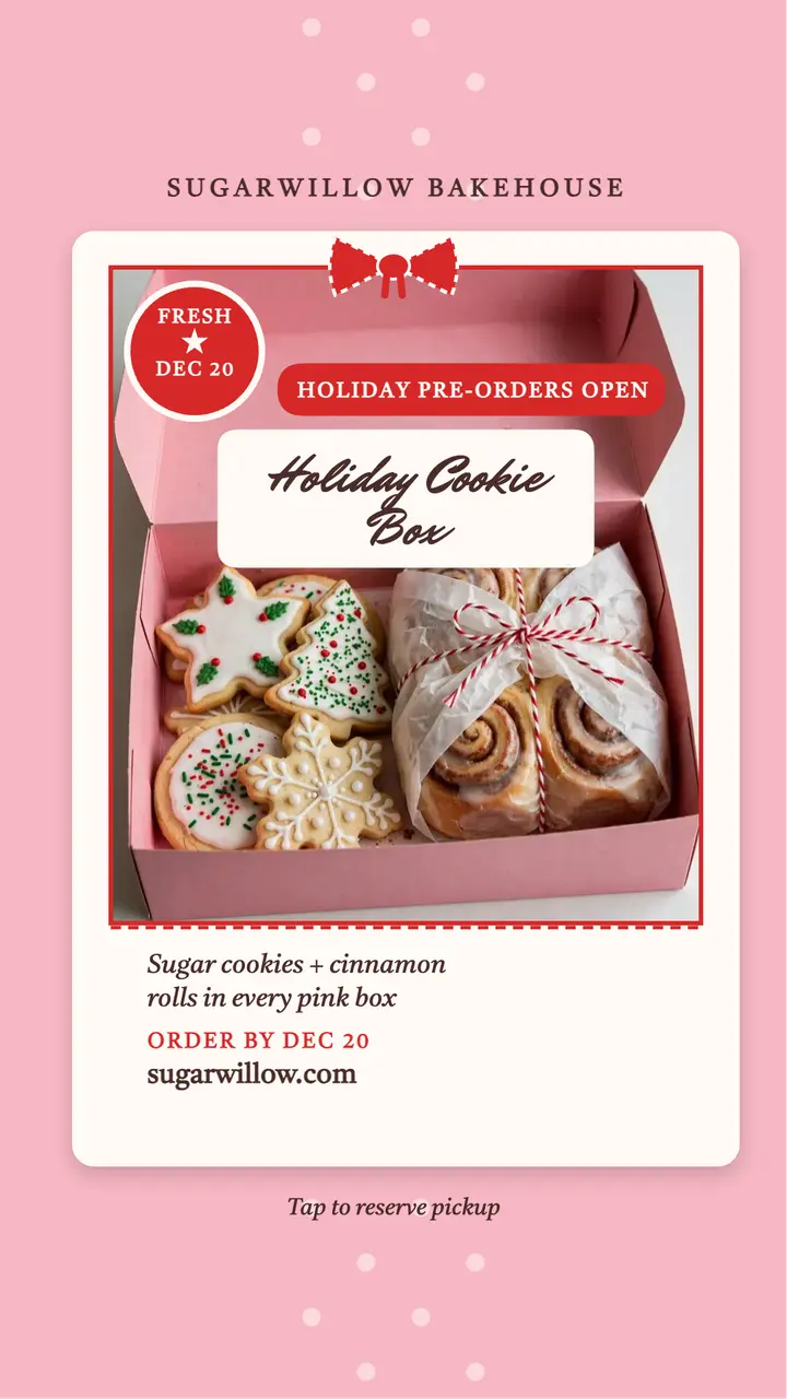 Sugarwillow holiday cookie box story template