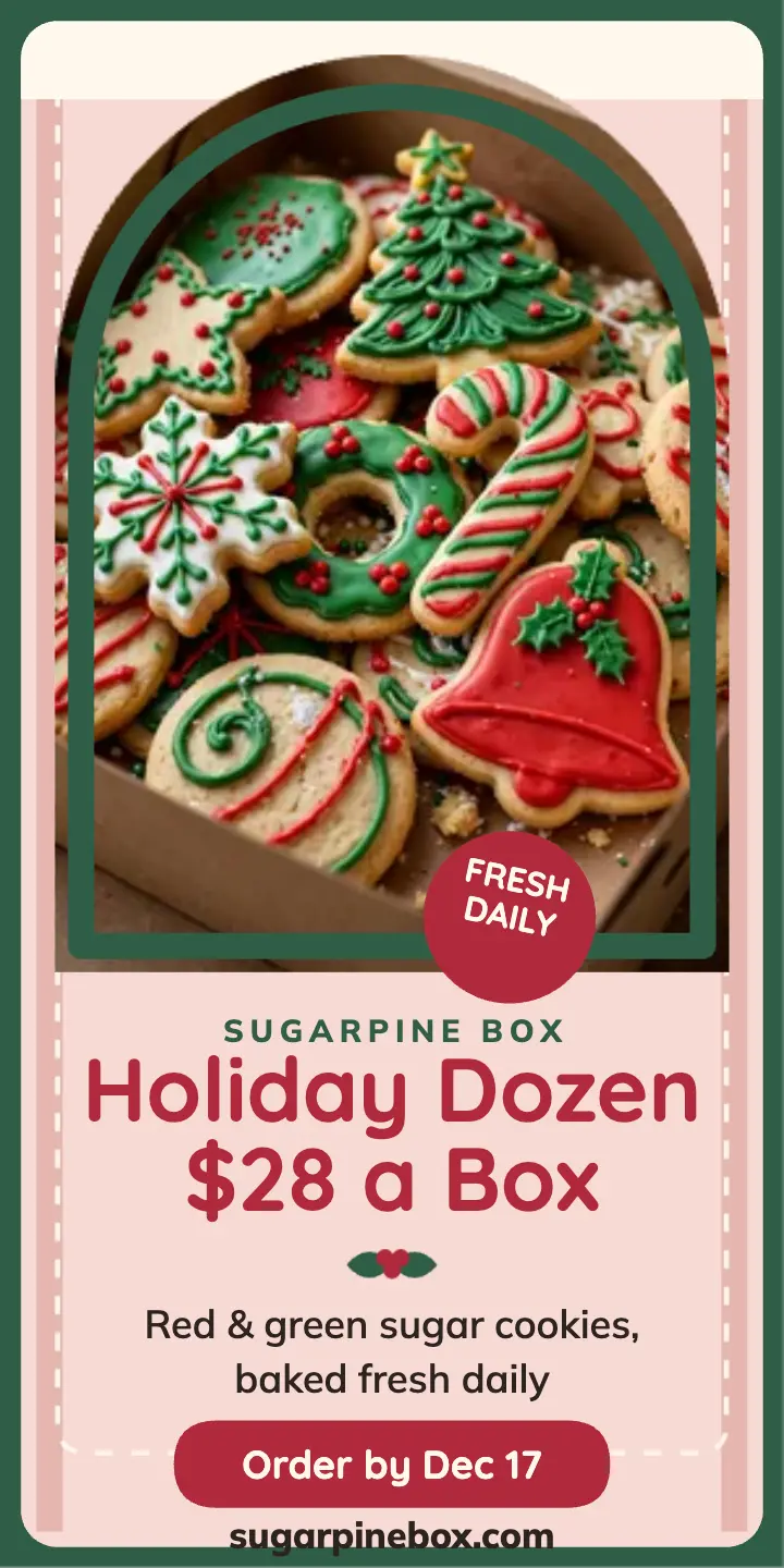 Sugarpine Box holiday dozen half page template