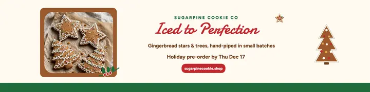 Sugarpine holiday cookie banner template