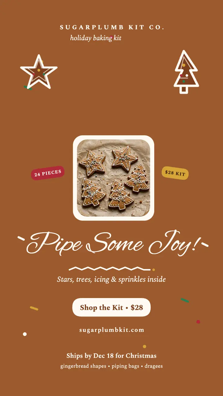 Sugarplumb holiday cookie kit story template