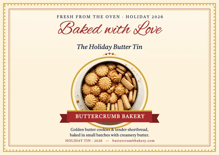 Buttercrumb holiday tin cookie label template