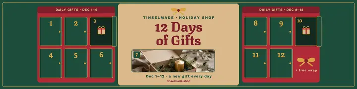 Tinselmade 12 days countdown banner: holiday countdown shop banner template