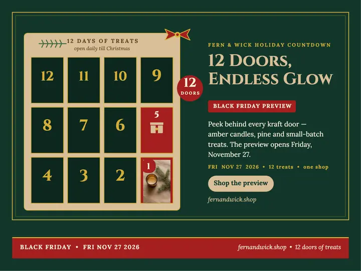 Fern and Wick holiday countdown sale slide template