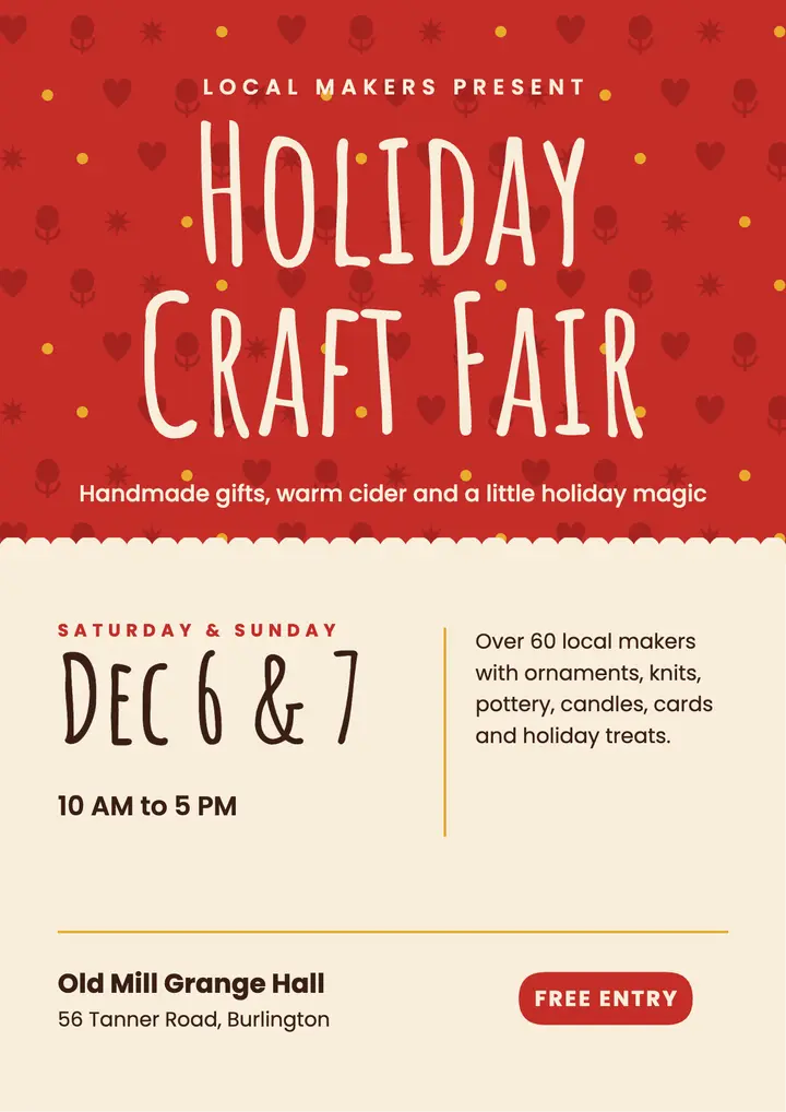 Holiday craft fair flyer template