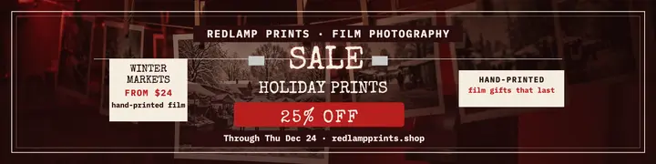 Redlamp Prints holiday sale banner template