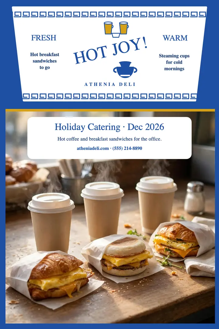 Athenia Deli holiday catering poster template