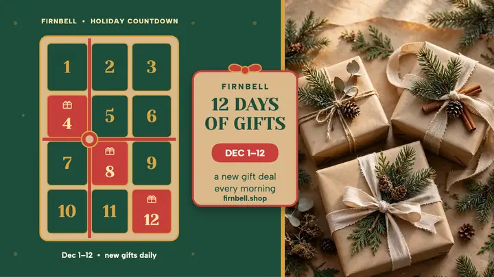 Firnbell 12 days of gifts countdown thumbnail template