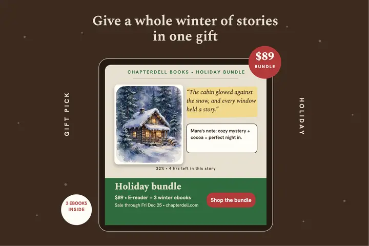 Chapterdell holiday e-reader bundle postcard template