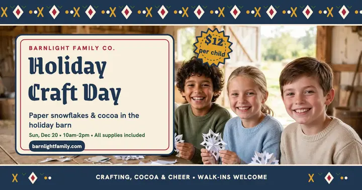 Barnlight holiday family craft day post template
