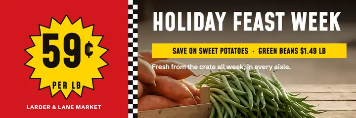 Holiday feast week produce sale header, supermarket flyer template
