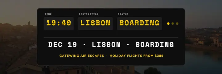 Gatewing holiday flights departure board header template