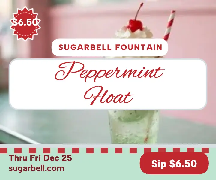 Sugarbell holiday float soda ad template
