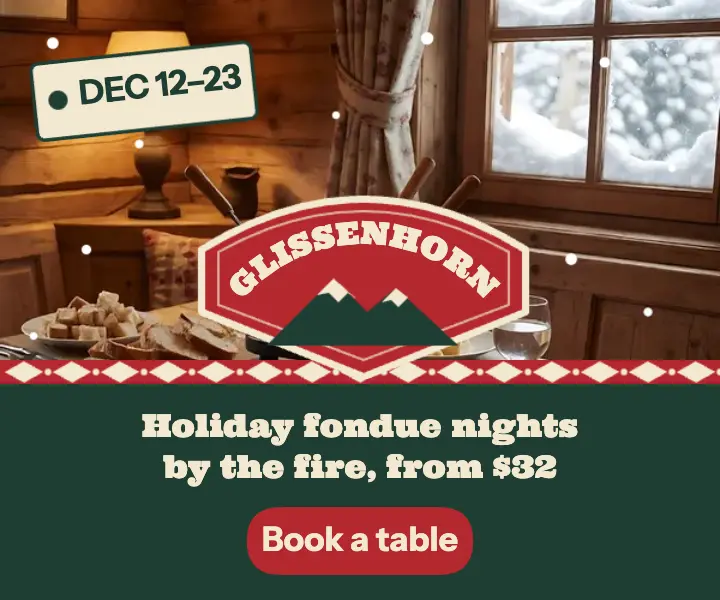 Glissenhorn Lodge holiday fondue nights ad template