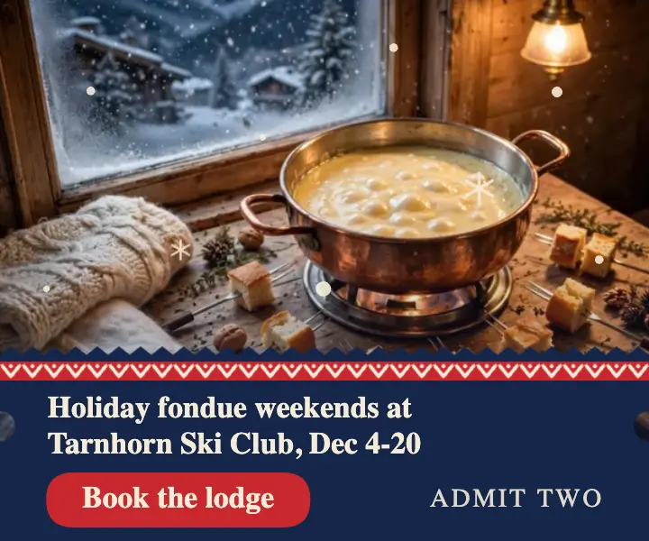 Holiday fondue weekends ski club ad template