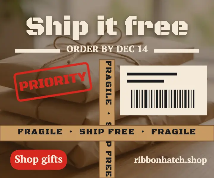 Ribbonhatch holiday free shipping ad template