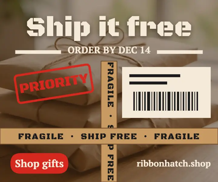 Ribbonhatch holiday free shipping ad template