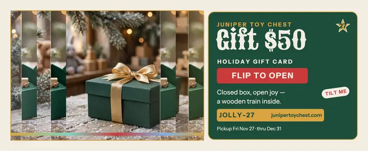 Juniper Toy Chest holiday flip voucher template